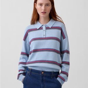 GAP 100% Cotton Relaxed Polo Sweater